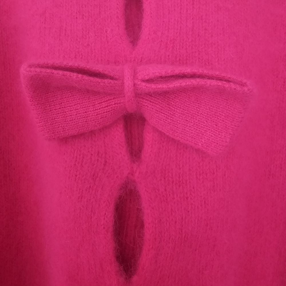 Vintage Pink Sweater with Bow Accents - Picture 2 of 4